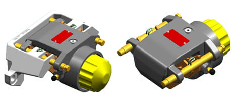 Parking brake and emergency brake for disc brakes